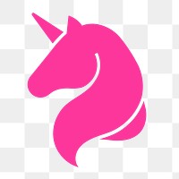 Unicorn icon png sticker, flat design, transparent background