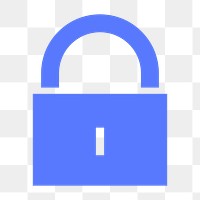 Lock, privacy icon png sticker, flat design, transparent background