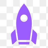 Rocket icon png sticker, flat design, transparent background