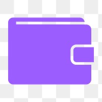 Wallet payment icon png sticker, flat design, transparent background