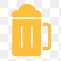 Beer glass icon png sticker, flat design, transparent background