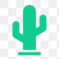 Cactus icon png sticker, flat design, transparent background