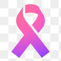 Ribbon icon png sticker, gradient design, transparent background