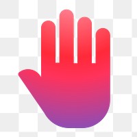 Hand icon png sticker, gradient design, transparent background