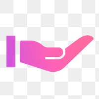 Cupping hand icon png sticker, gradient design, transparent background