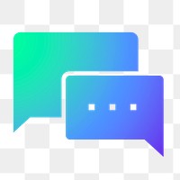 Speech bubble icon png sticker, gradient design, transparent background