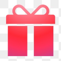 Gift box png reward icon sticker, gradient design, transparent background