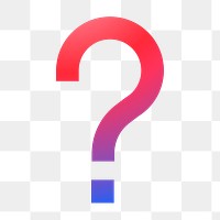 Question mark icon png sticker, gradient design, transparent background