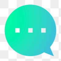 Speech bubble icon png sticker, gradient design, transparent background