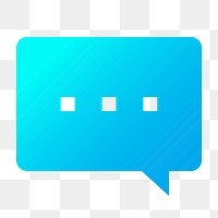 Speech bubble icon png sticker, gradient design, transparent background