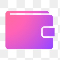 Wallet payment icon png sticker, gradient design, transparent background