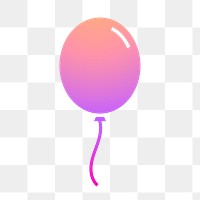 Floating balloon icon png sticker, gradient design, transparent background