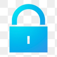 Lock, privacy icon png sticker, gradient design, transparent background