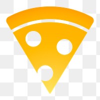 Pizza icon png sticker, gradient design, transparent background