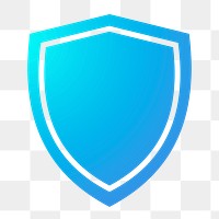 Shield, protection icon png sticker, gradient design, transparent background