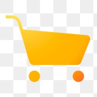 Shopping cart icon png sticker, gradient design, transparent background