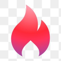 Flame icon png sticker, gradient design, transparent background