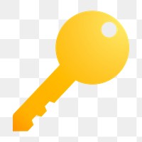 Key, safety icon png sticker, gradient design, transparent background
