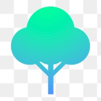 Tree, environment icon png sticker, gradient design, transparent background