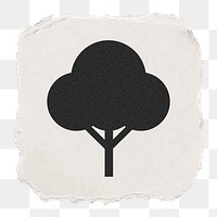 Tree, environment png icon sticker, ripped paper design, transparent background