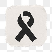 Ribbon png icon sticker, ripped paper design, transparent background