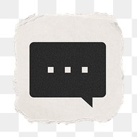 Speech bubble png icon sticker, ripped paper design, transparent background