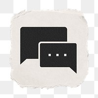 Speech bubble png icon sticker, ripped paper design, transparent background