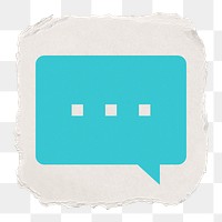 Speech bubble png icon sticker, ripped paper design, transparent background