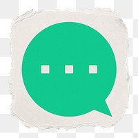 Speech bubble png icon sticker, ripped paper design, transparent background