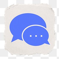 Speech bubble png icon sticker, ripped paper design, transparent background