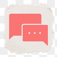 Speech bubble png icon sticker, ripped paper design, transparent background