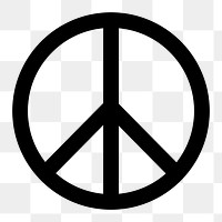 Peace symbol icon png sticker, simple flat design, transparent background