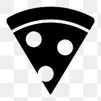 Pizza icon png sticker, simple flat design, transparent background