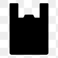Plastic bag icon png sticker, simple flat design, transparent background