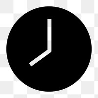 Clock icon png sticker, simple flat design, transparent background