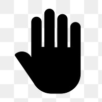 Hand icon png sticker, simple flat design, transparent background