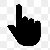 Pointing hand icon png sticker, simple flat design, transparent background