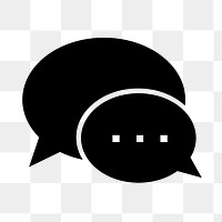 Speech bubble icon png sticker, simple flat design, transparent background