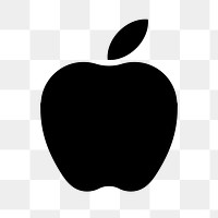 Apple icon png sticker, simple flat design, transparent background
