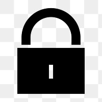 Lock, privacy icon png sticker, simple flat design, transparent background