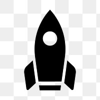 Rocket icon png sticker, simple flat design, transparent background