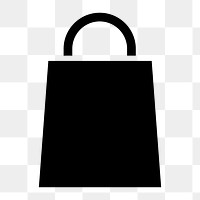 Shopping bag icon png sticker, simple flat design, transparent background