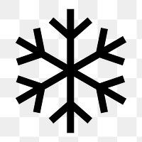 Snowflake icon png sticker, simple flat design, transparent background