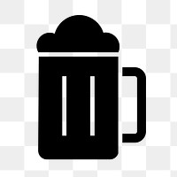 Beer glass icon png sticker, simple flat design, transparent background