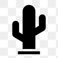 Cactus icon png sticker, simple flat design, transparent background