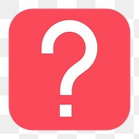 Question mark png sticker, flat square icon, transparent background