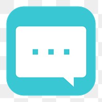 Speech bubble png sticker, flat square icon, transparent background