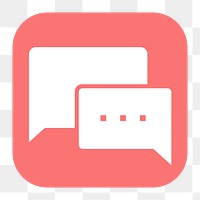 Speech bubble png sticker, flat square icon, transparent background