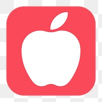 Apple png sticker, flat square icon, transparent background