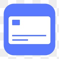 Credit card png sticker, flat square icon, transparent background